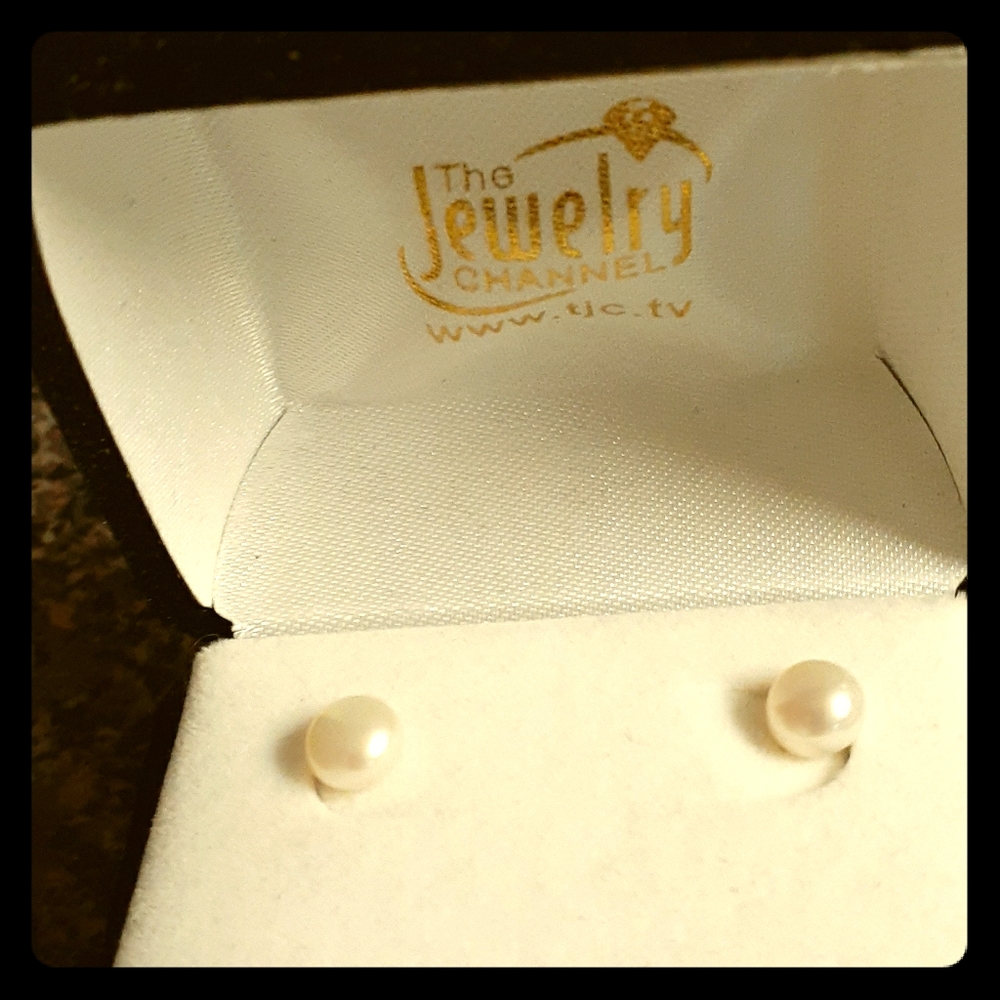 💫925 silver pearl earrings